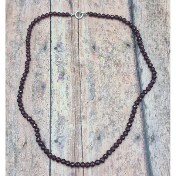 Purple Faceted Glass Bead Artisan Made Choker Necklace 16" Whimsy Goth Witchy - Picture 8 of 9